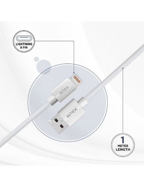 INTEX USB Cable Star 2.4i Lightning 1M White for iphone - eDubaiCart