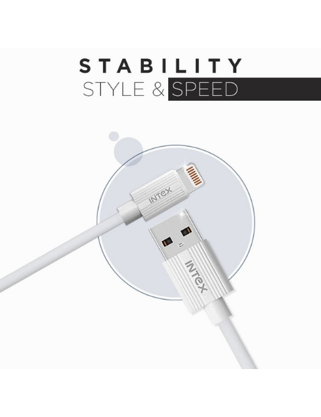 INTEX USB Cable Star 2.4i Lightning 1M White for iphone - eDubaiCart